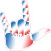 Red White and Blue ASL I Love You Sticker