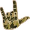 Camouflage ASL I Love You Sticker