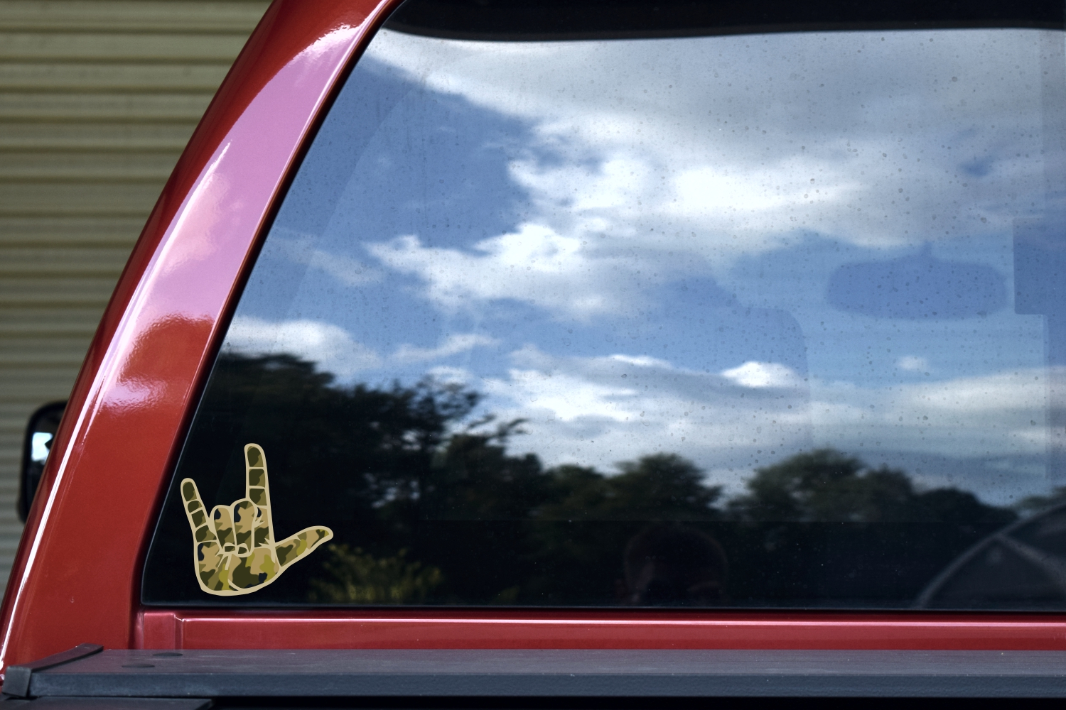 Camouflage ASL I Love You Sticker