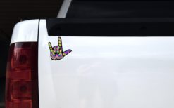 Psychedelic Wave ASL I Love You Sticker