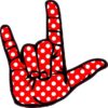 Polka Dot ASL I Love You Sticker