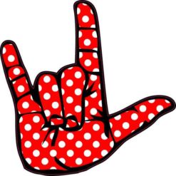 Polka Dot ASL I Love You Sticker