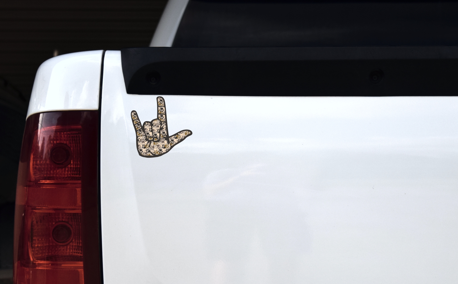 Paw Print ASL I Love You Sticker