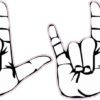 Black and White ASL I Love You Stickers