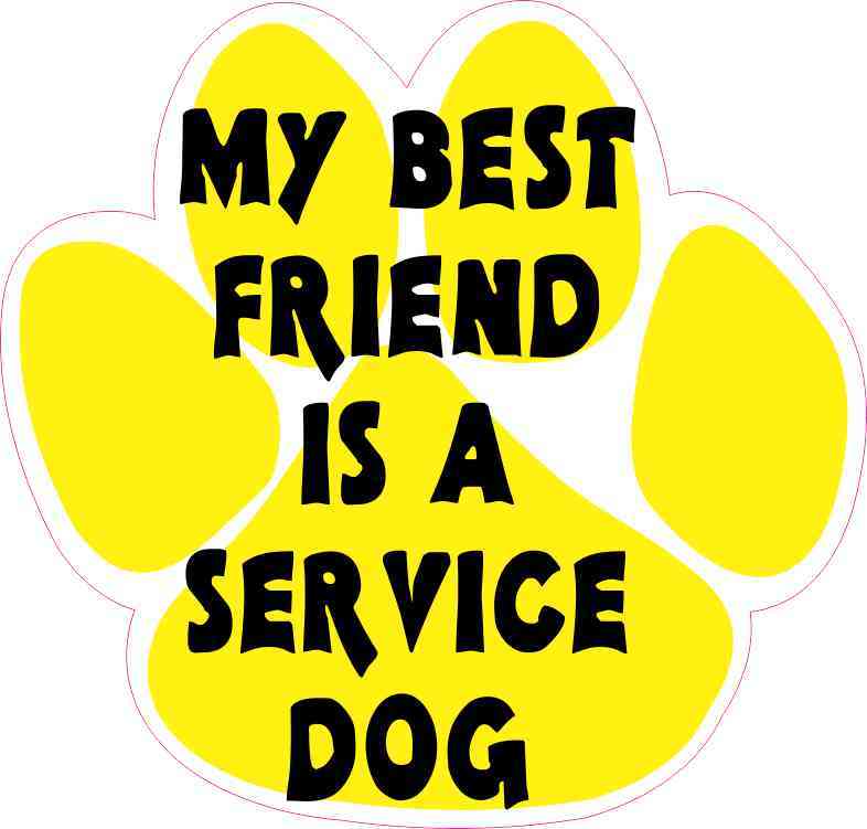 5in x 5in My Best Friend Is a Service Dog Sticker Car Truck Vehicle Bumper Decal