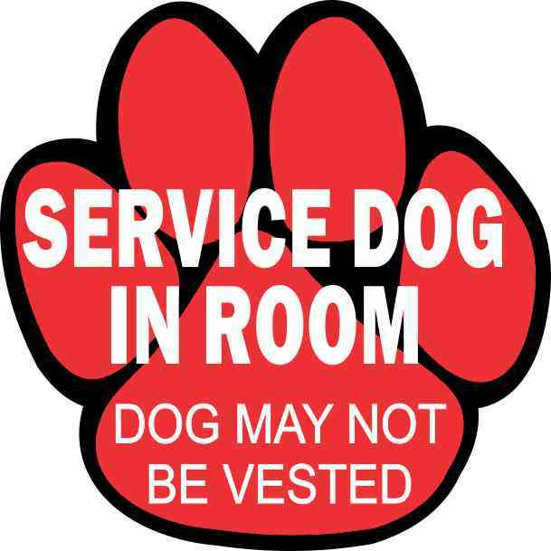 Service Dog in Room Sticker