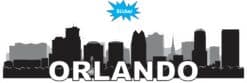 10in x 2.5in Orlando Skyline Sticker