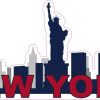 Patriotic New York Skyline Sticker