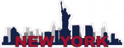 Patriotic New York Skyline Sticker