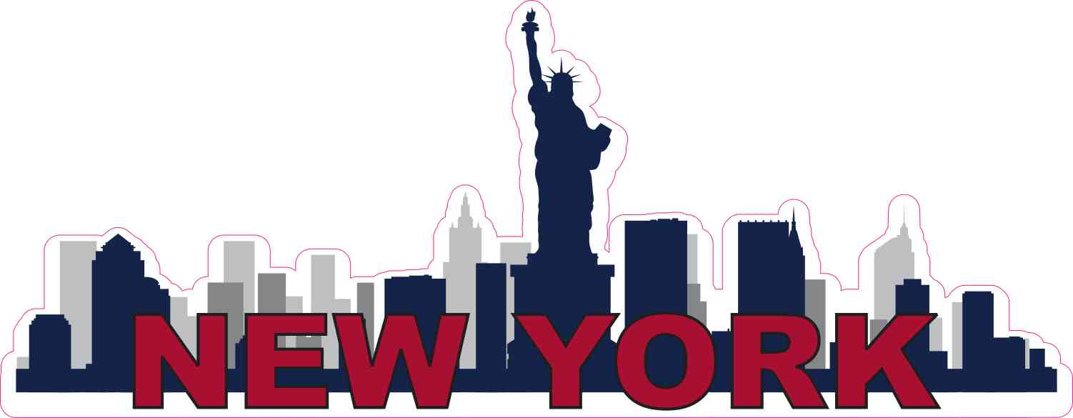 Patriotic New York Skyline Sticker