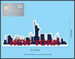 10in x 4in Patriotic New York Skyline Sticker