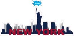 10in x 4in Patriotic New York Skyline Sticker