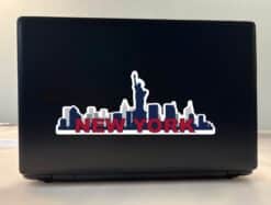 10in x 4in Patriotic New York Skyline Sticker