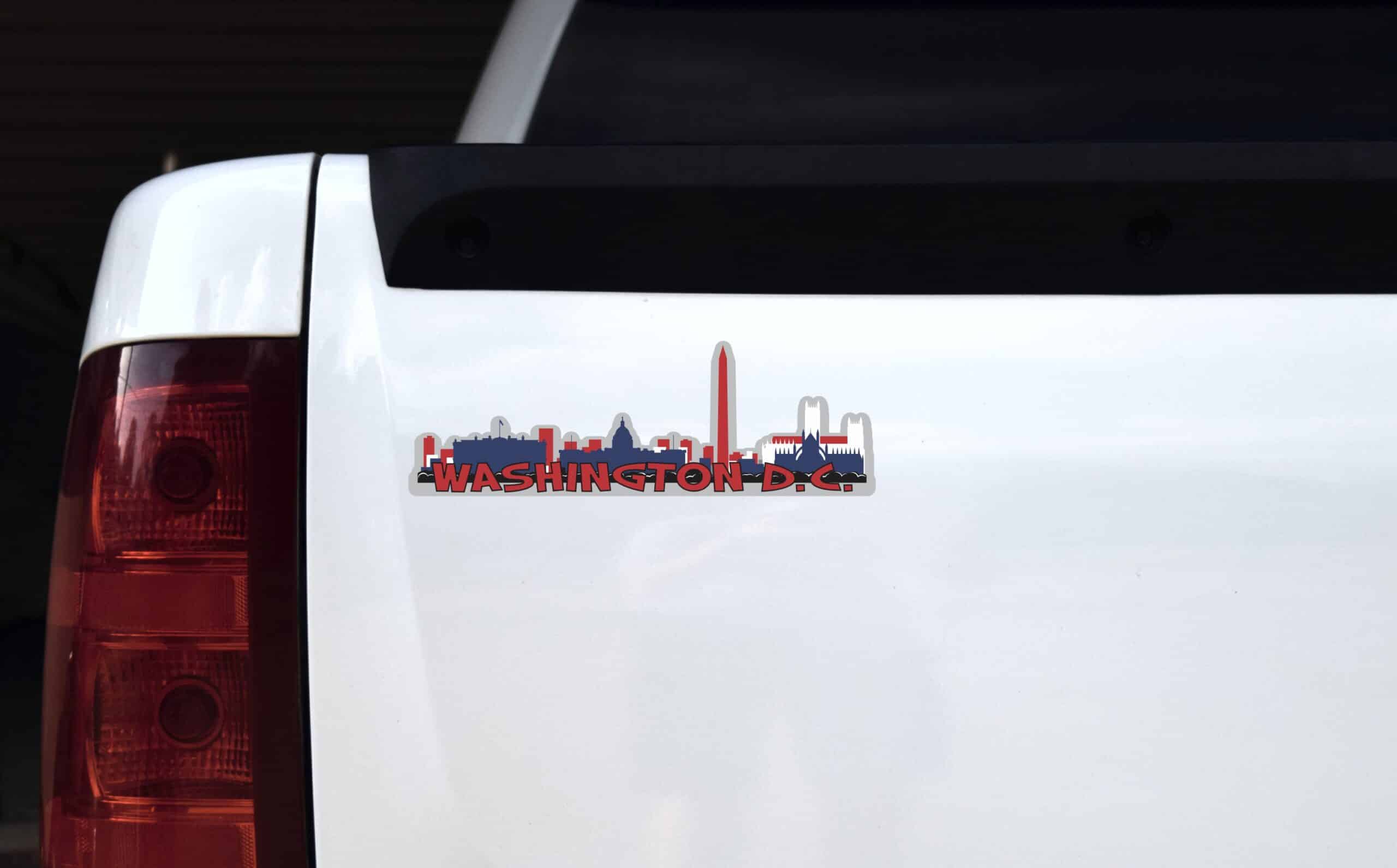 10in x 3.25in Patriotic Washington D.C. Skyline Sticker