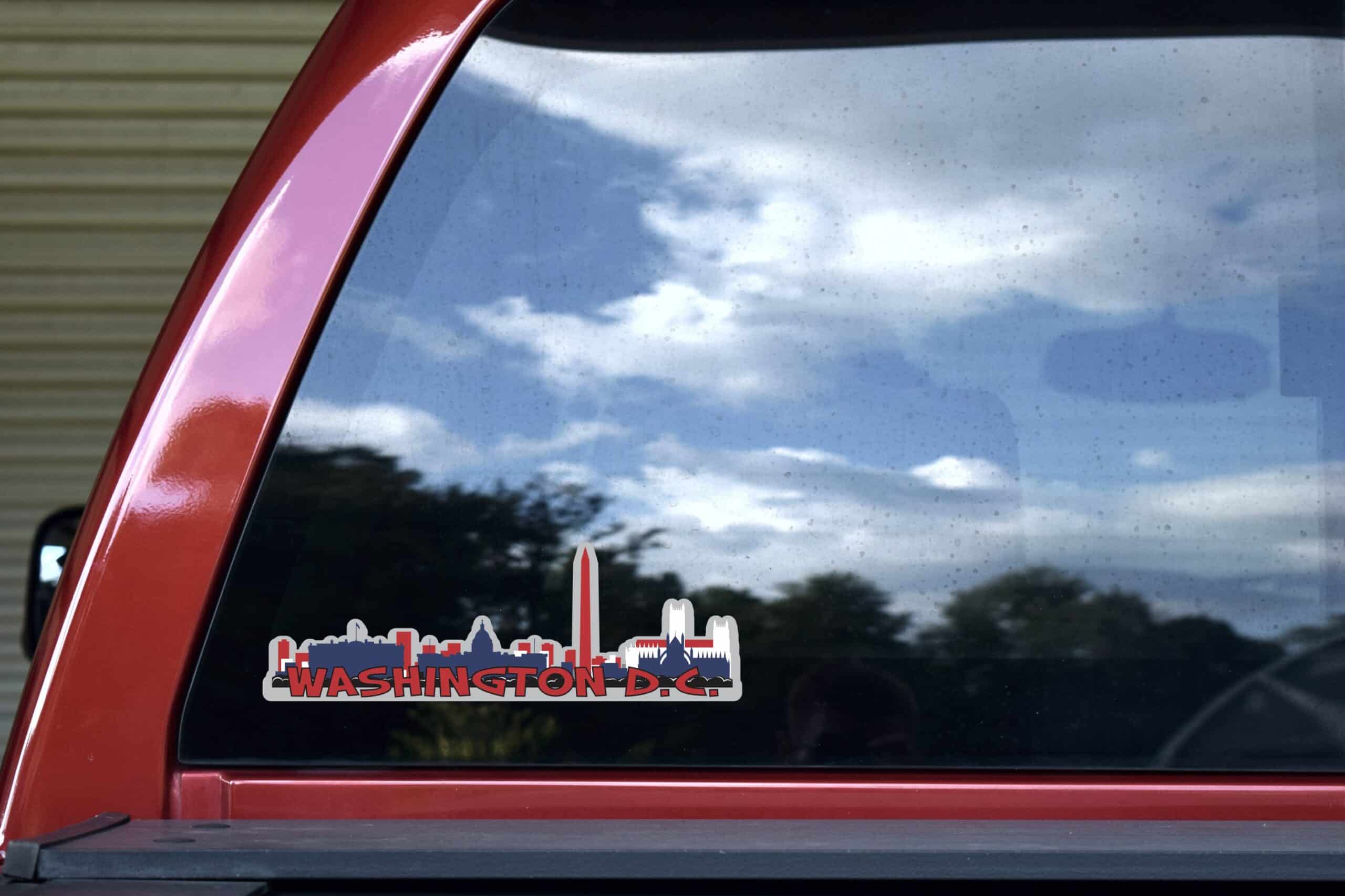 10in x 3.25in Patriotic Washington D.C. Skyline Sticker