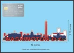 10in x 3.25in Patriotic Washington D.C. Skyline Sticker