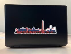 10in x 3.25in Patriotic Washington D.C. Skyline Sticker