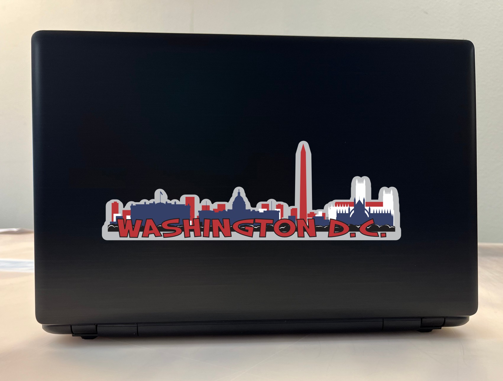 10in x 3.25in Patriotic Washington D.C. Skyline Sticker