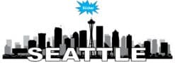 10in x 2.75in Seattle Skyline Sticker