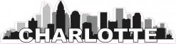 Large Letters Charlotte Skyline Sticker