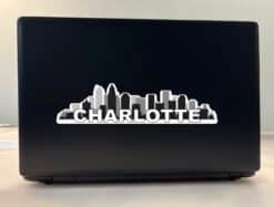 10in x 2.5in Large Letters Charlotte Skyline Sticker