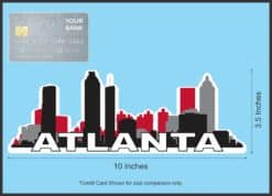 10in x 3.5in Red Atlanta Skyline Sticker