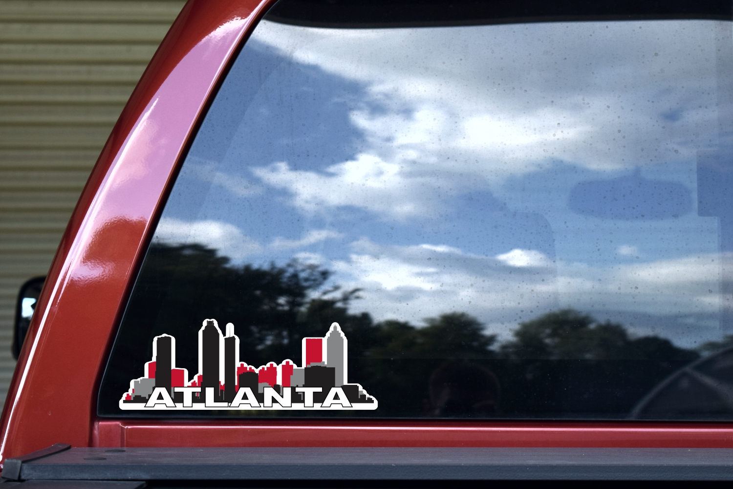 10in x 3.5in Red Atlanta Skyline Sticker – StickerTalk®