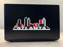 10in x 3.5in Red Atlanta Skyline Sticker