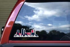 10in x 3.5in Patriotic Atlanta Skyline Sticker