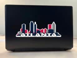 10in x 3.5in Patriotic Atlanta Skyline Sticker