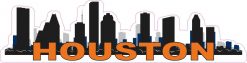 Orange and Blue Houston Skyline Sticker