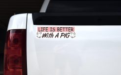 Alternative view of 10in x 3in Life Is Better with a Pig Magnet