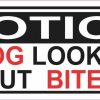 Oblong Notice Dog Bites Sticker