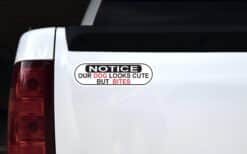 10in x 3in Oblong Notice Dog Bites Sticker