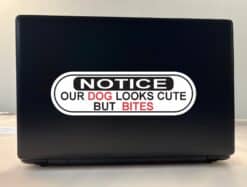 10in x 3in Oblong Notice Dog Bites Sticker