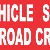 Red This Vehicle Stops at All Railroad Crossings Magnet