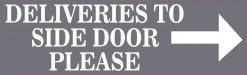 Gray Right Arrow Deliveries to Side Door Magnet