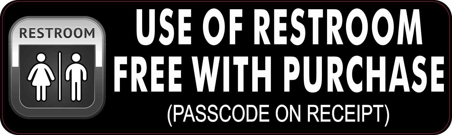Restroom Passcode on Receipt Sticker