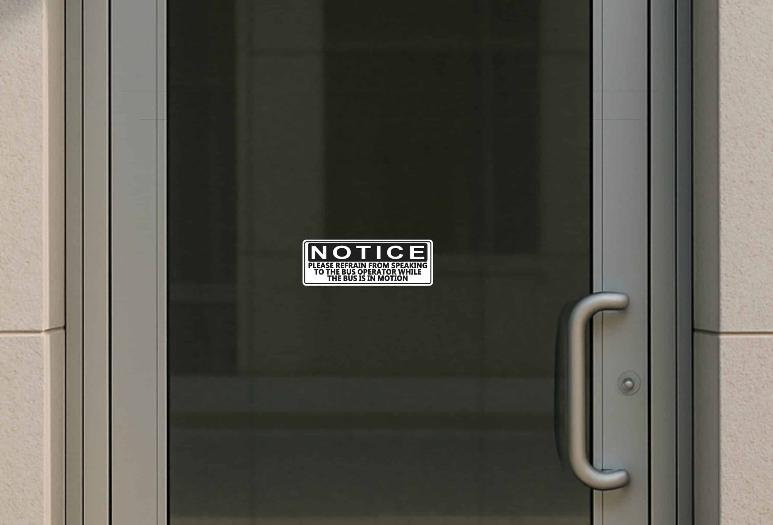 8.5in x 3in Refrain from Speaking to Bus Operator Sticker - Image 3