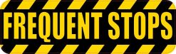 Yellow and Black Frequent Stops Bumper Sticker