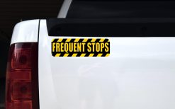 Yellow and Black Frequent Stops Bumper Sticker