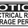 Oblong Notice Electrical Room Sticker
