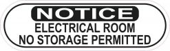 Oblong Notice Electrical Room Sticker