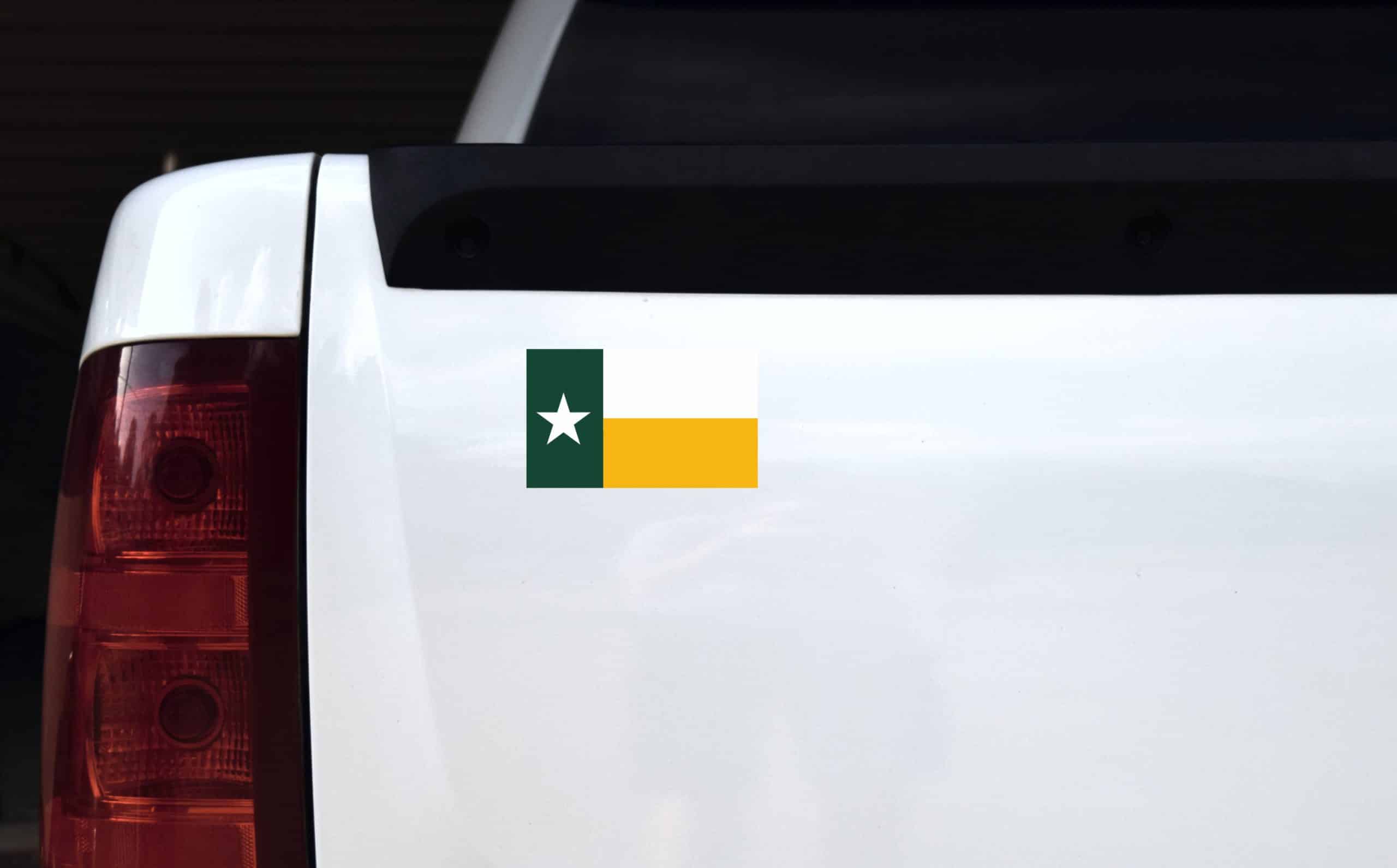 5in x 3in Green and Gold Texas Flag Magnet - Image 3