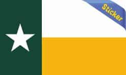 Alternative view of 5in x 3in Green and Gold Texas Flag Sticker