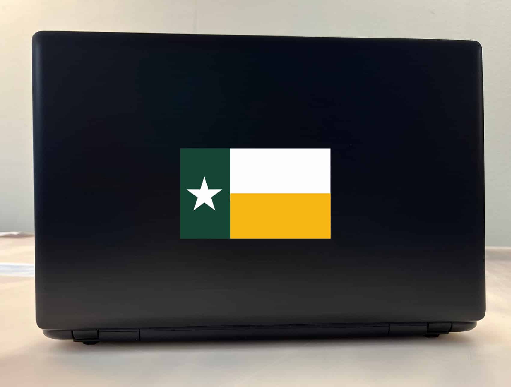 5in x 3in Green and Gold Texas Flag Sticker - Image 3