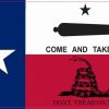 Black Print Gonzales Gadsden Texas Flag Sticker