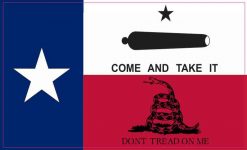 Black Print Gonzales Gadsden Texas Flag Magnet