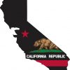 Black Background Die Cut California Flag Sticker