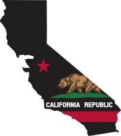 Black Background Die Cut California Flag Sticker